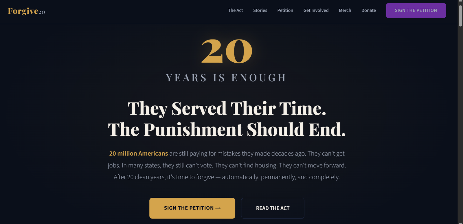 Forgive20 - Global Movement Platform