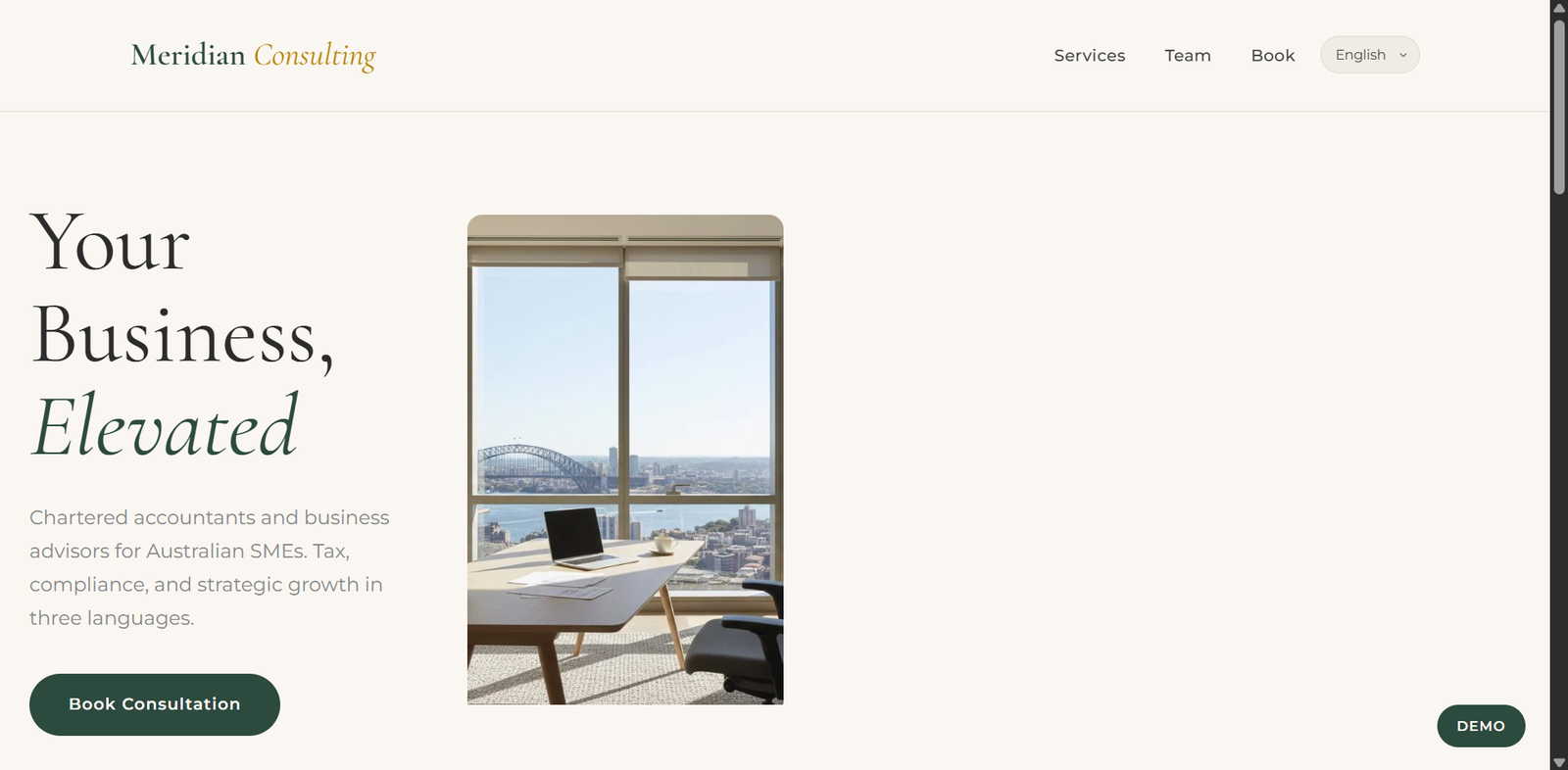 Meridian Consulting - Professional Services Website